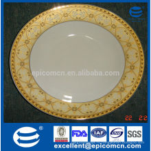 Роскошный золотой костяной фарфор посуда из фарфора плоская тарелка